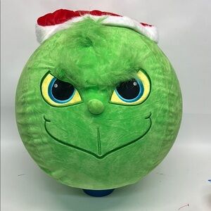 Green Grinch Plush Toy with Santa Hat ball about 18 inches